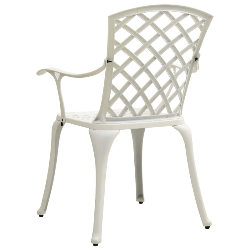 Krzesła ogrodowe 2 szt., odlewane aluminium, białe