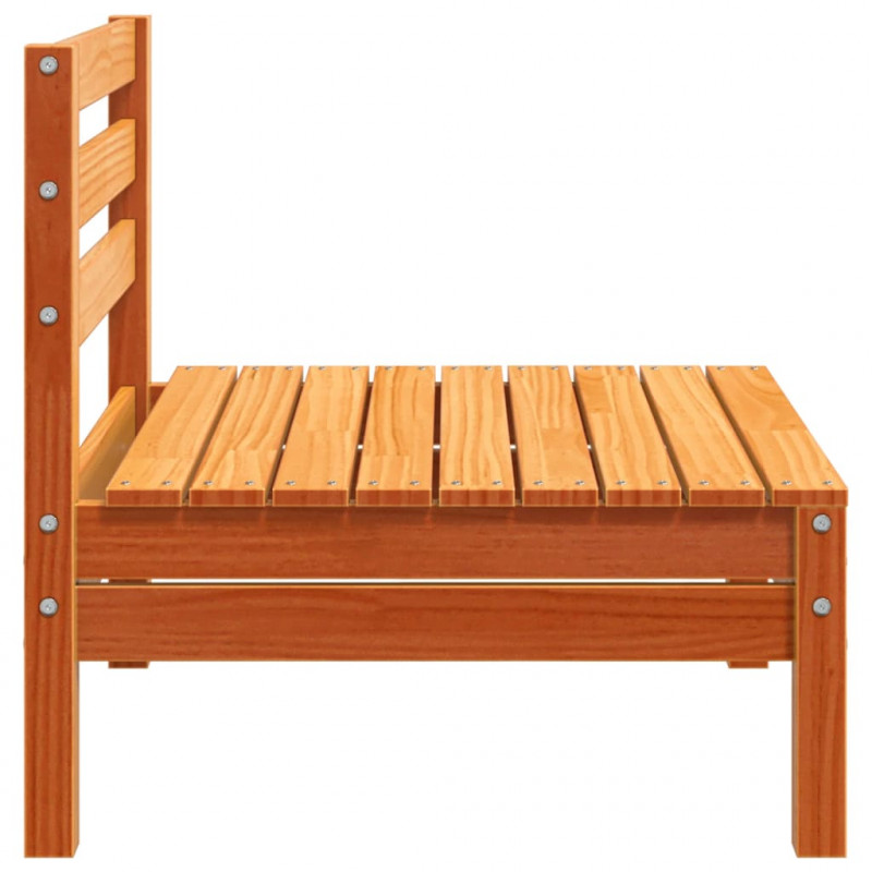 Ogrodowa sofa bez podłokietników, woskowy brąz, lita sosna