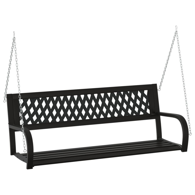 Huśtawka ogrodowa, 125 cm, stal i plastik, czarna