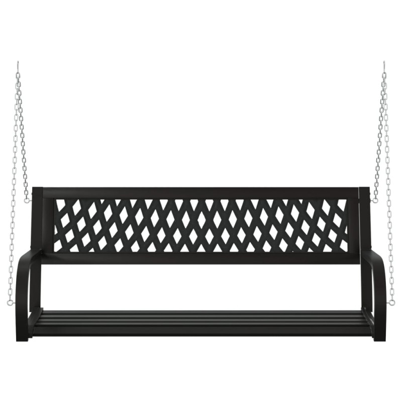 Huśtawka ogrodowa, 125 cm, stal i plastik, czarna
