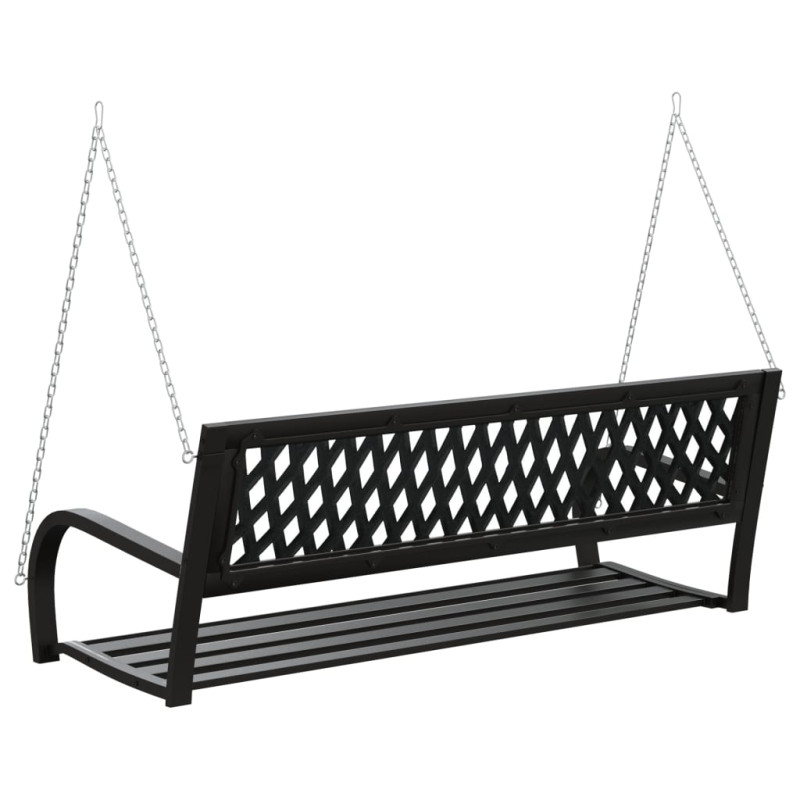 Huśtawka ogrodowa, 125 cm, stal i plastik, czarna