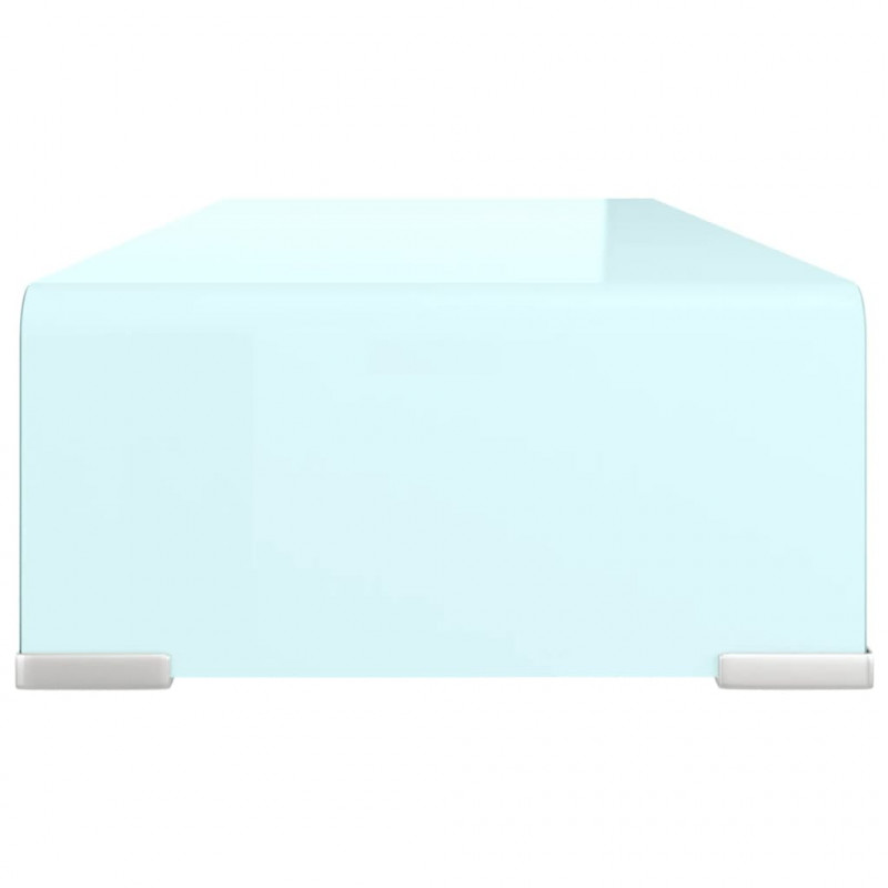 Podstawka pod monitor / TV, zielone szkło, 60x25x11 cm