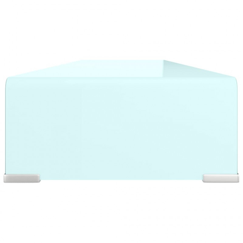 Podstawka pod monitor / TV, zielone szkło, 110x30x13 cm