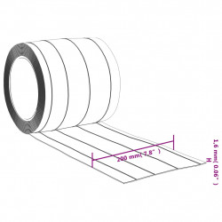 Kurtyna paskowa, przezroczysta, 200 mm x 1,6 mm, 50 m, PVC