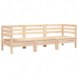 Ogrodowa sofa 3-osobowa, lite drewno sosnowe