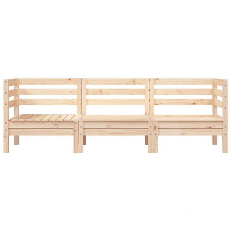 Ogrodowa sofa 3-osobowa, lite drewno sosnowe