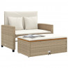 Sofa ogrodowa z poduszkami, 2-os., beżowa, rattan PE i akacja
