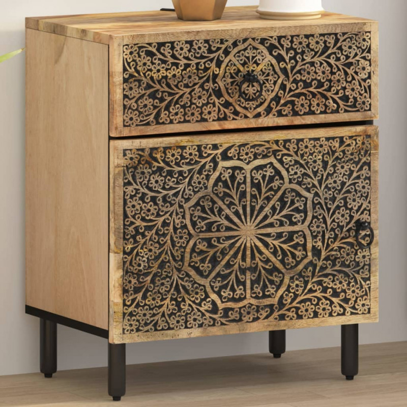 Szafka nocna, 50x33x60 cm, lite drewno mango