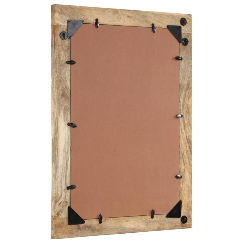 Lustro łazienkowe, 50x70x2,5 cm, lite drewno mango i szkło