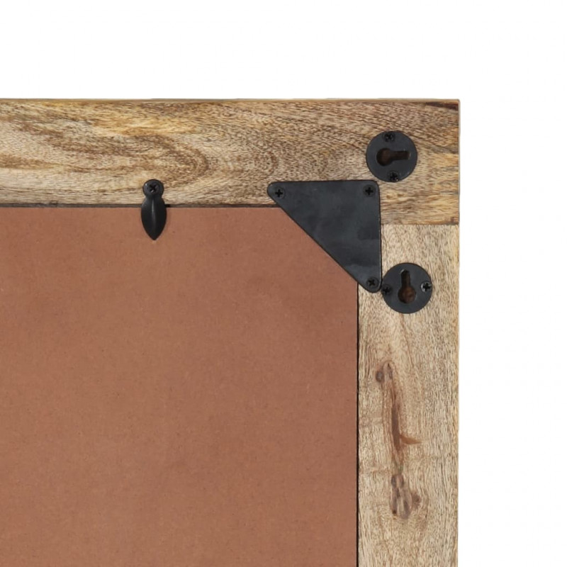 Lustro łazienkowe, 50x70x2,5 cm, lite drewno mango i szkło