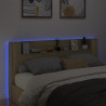Zagłówek z półką i LED, dąb sonoma, 200x16,5x103,5 cm