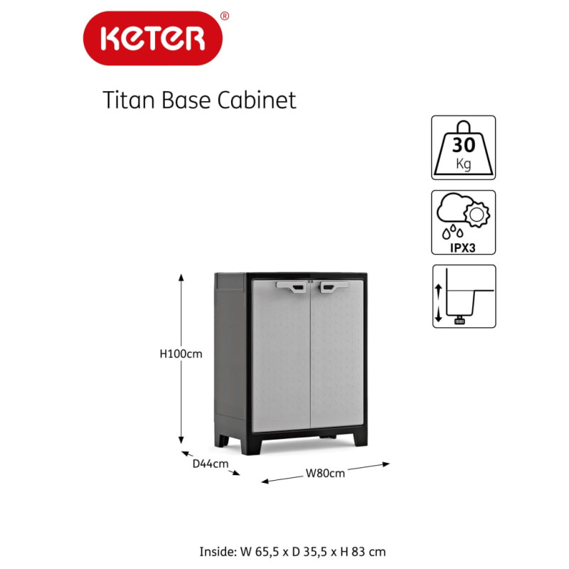 Keter Szafka do przechowywania Titan, czarno-szara, 100 cm
