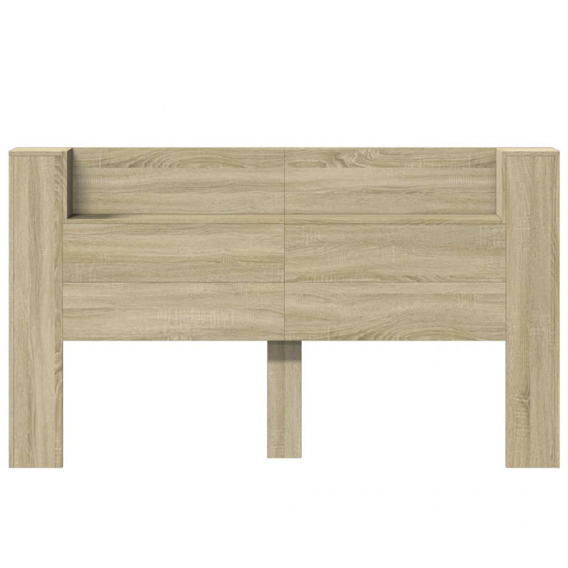 Zagłówek z półką i LED, dąb sonoma, 180x16,5x103,5 cm
