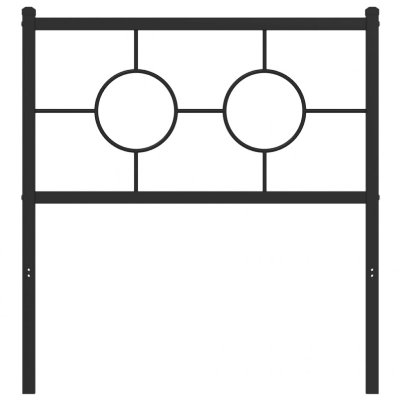 Metalowe wezgłowie, czarne, 75 cm