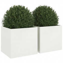 Donice, 2 szt., białe, 49x47x46 cm, stal