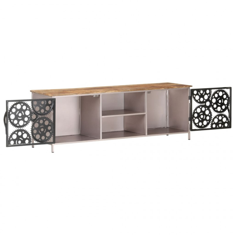 Szafka pod TV, 120x30x40 cm, surowe drewno mango