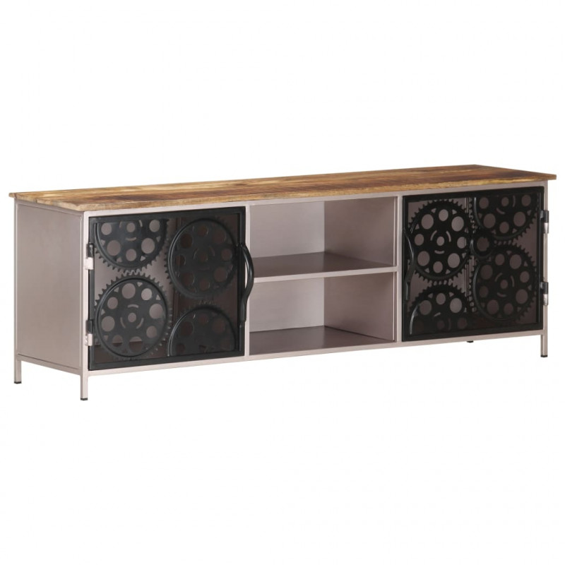 Szafka pod TV, 120x30x40 cm, surowe drewno mango