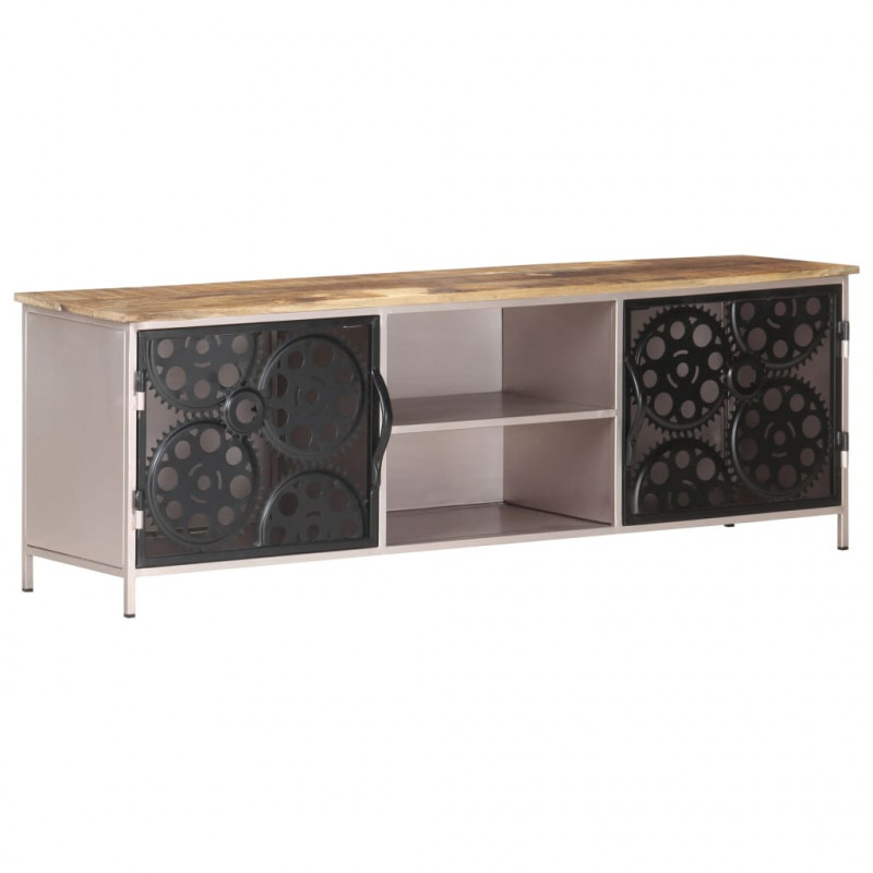 Szafka pod TV, 120x30x40 cm, surowe drewno mango