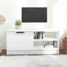 Szafka pod TV, wysoki połysk, biała, 80x35x36,5 cm