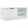 Szafka pod TV, wysoki połysk, biała, 80x35x36,5 cm