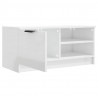 Szafka pod TV, wysoki połysk, biała, 80x35x36,5 cm