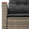Sofa ogrodowa z poduszkami, 2-osobowa, szara, polirattan