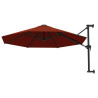 Parasol ścienny na metalowym słupku, 300 cm, kolor terakota