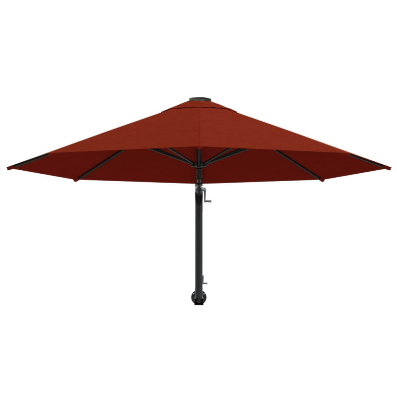 Parasol ścienny na metalowym słupku, 300 cm, kolor terakota
