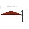 Parasol ścienny na metalowym słupku, 300 cm, kolor terakota