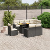 9-cz. zestaw wypoczynkowy do ogrodu, z poduszkami, czarny