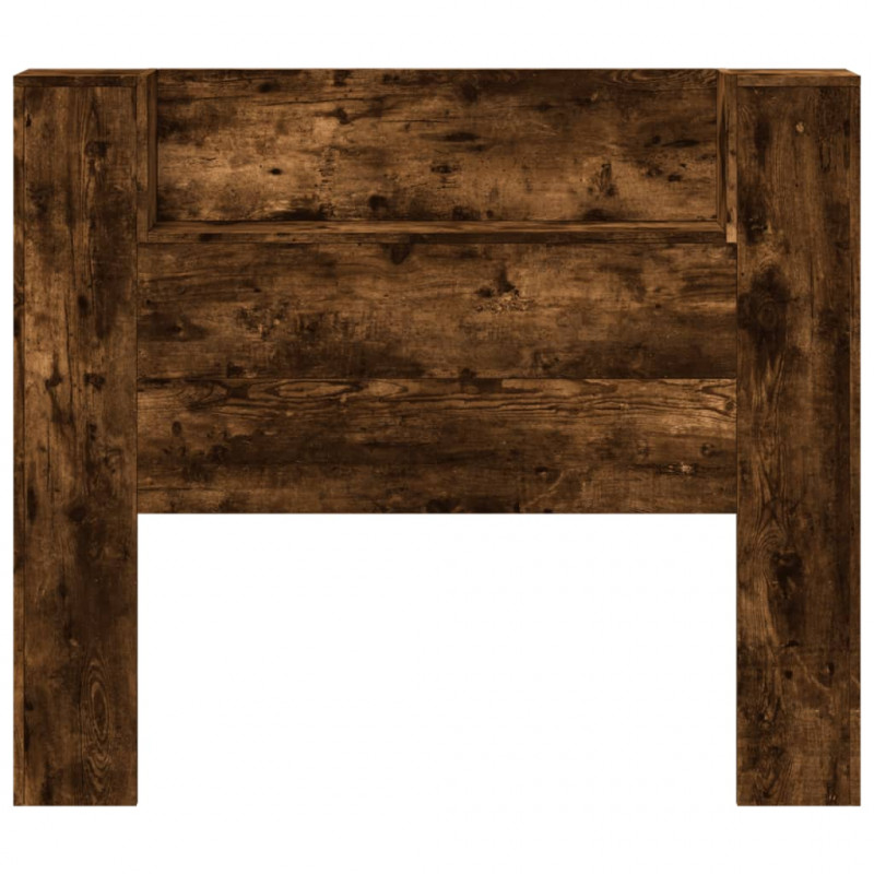Zagłówek z półką i LED, przydymiony dąb, 120x16,5x103,5 cm