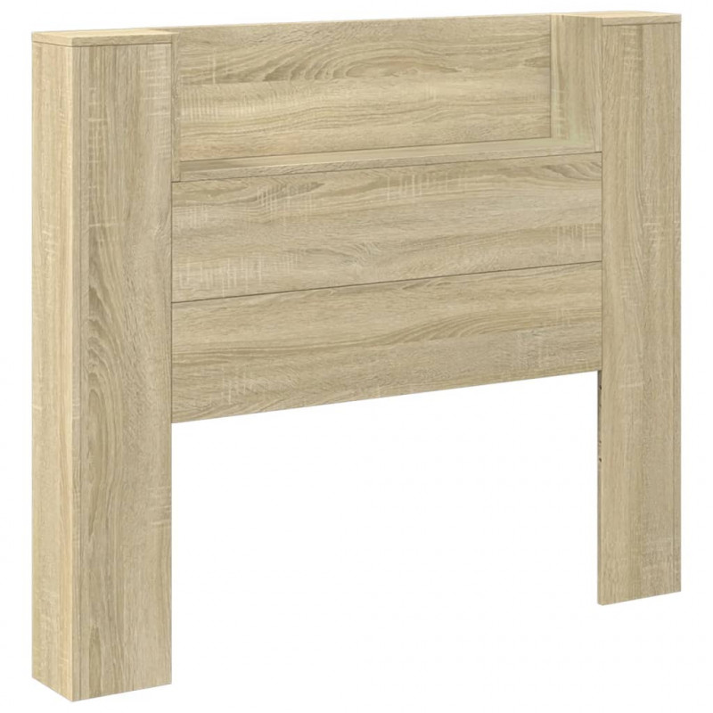 Zagłówek z półką i LED, dąb sonoma, 120x16,5x103,5 cm