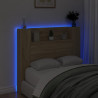 Zagłówek z półką i LED, dąb sonoma, 120x16,5x103,5 cm