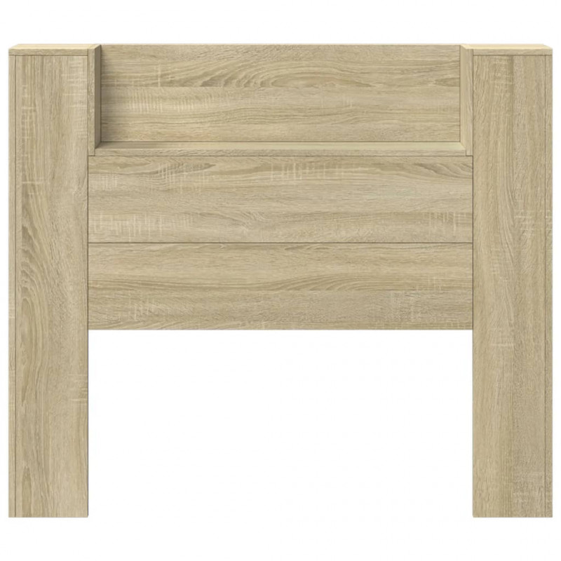 Zagłówek z półką i LED, dąb sonoma, 120x16,5x103,5 cm