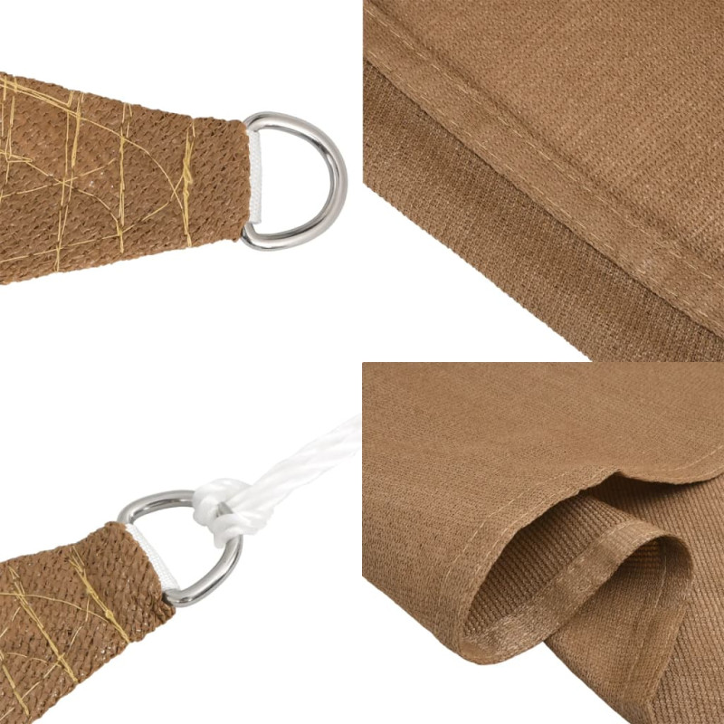 Żagiel przeciwsłoneczny, 160 g/m², taupe, 3/4x3 m, HDPE