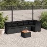 7-cz. zestaw wypoczynkowy do ogrodu, z poduszkami, czarny