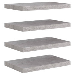 Półki ścienne, 4 szt., szarość betonu, 50x23x3,8 cm, MDF