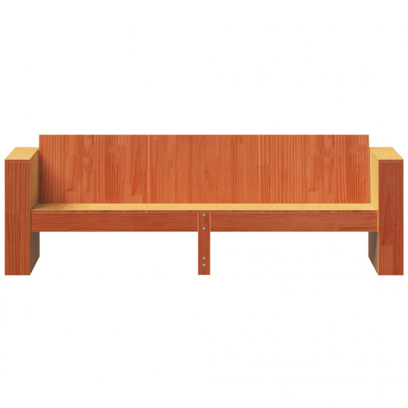 Sofa ogrodowa, 3-osobowa, woskowy brąz, 189x60x62 cm, sosna