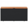 Skrzynia ogrodowa, czarna, 110x50x54 cm, polirattan i akacja