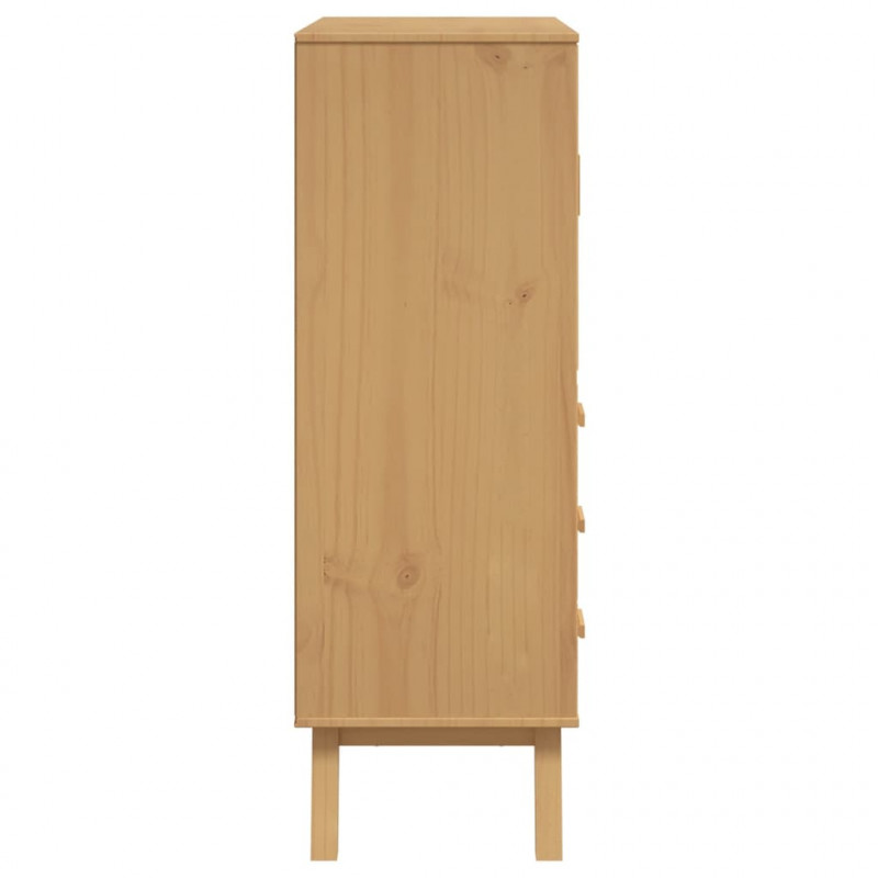Szafka OLDEN, biało-brązowa, 85x43x125 cm, lite drewno sosnowe