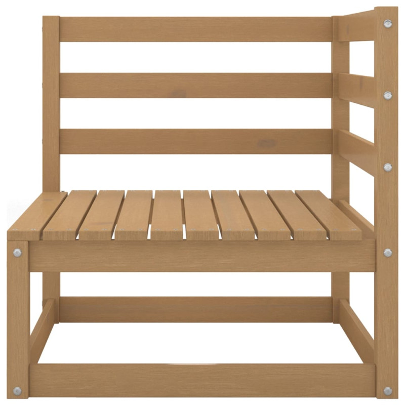 Ogrodowa sofa narożna, miodowy brąz, lite drewno sosnowe