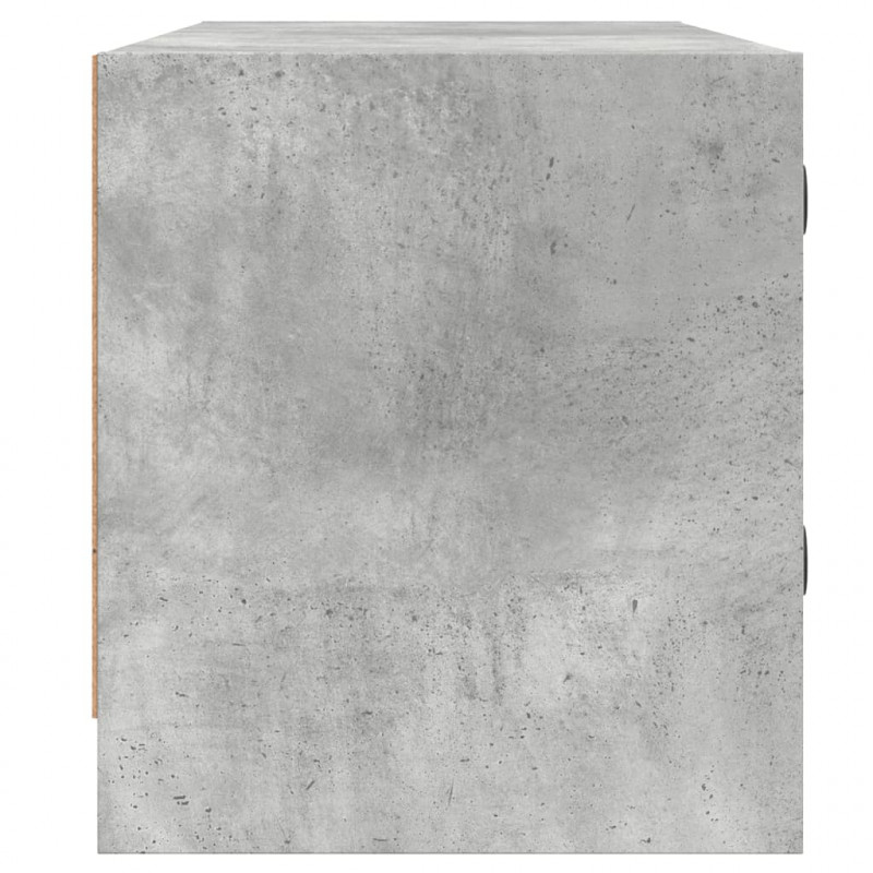 Szafka TV ze szklanymi drzwiami, szarość betonu, 102x37x42 cm