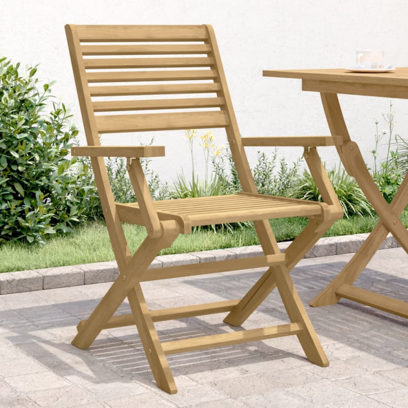 Składane krzesła ogrodowe, 2 szt., 54,5x61,5x86,5 cm, akacja