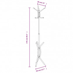 Stojący wieszak na płaszcze, czarny, 176 cm, malowane żelazo