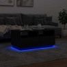 Stolik kawowy z podświetleniem LED, czarny, 90x49x40 cm