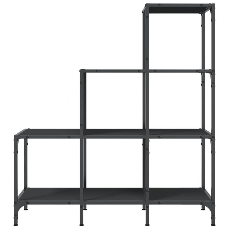 Regał, czarny, 92x30x102 cm, materiał drewnopochodny i metal