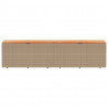 Skrzynia ogrodowa, beżowa, 220x50x54 cm, polirattan i akacja