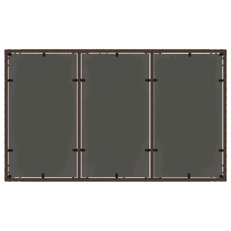 Stół ogrodowy ze szklanym blatem, brąz, 150x90x75cm, polirattan