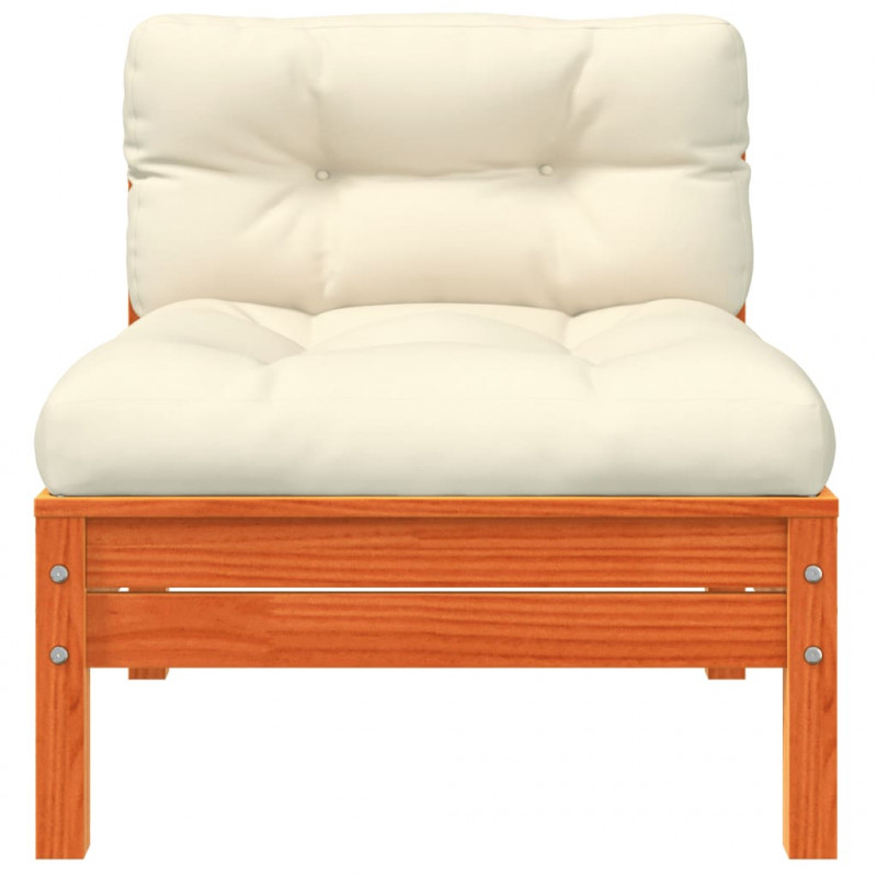 Sofa ogrodowa z poduszkami i podnóżkiem, 2-osobowa