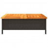 Stolik ogrodowy, czarny, 70x70x25 cm, rattan i drewno akacjowe